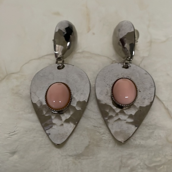 Jewelry - Pink Opal Silver Dangling Earrimgs